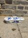 Antique butter dish in earthenware, blue and white floral decoration.