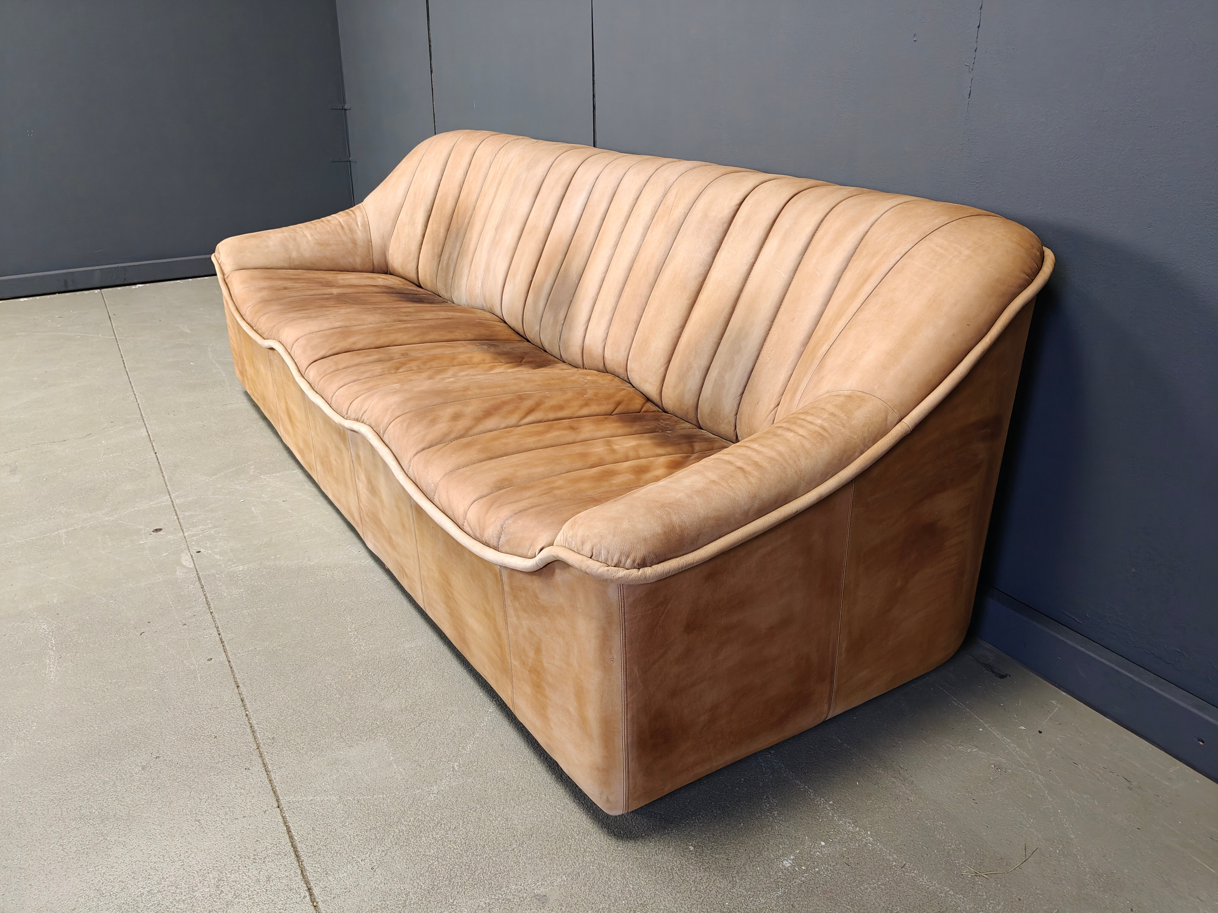 Vintage leather sofa set, 1960s