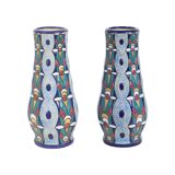 Paire de Vases Amphores Art Déco Céramique Emaillée 1915
