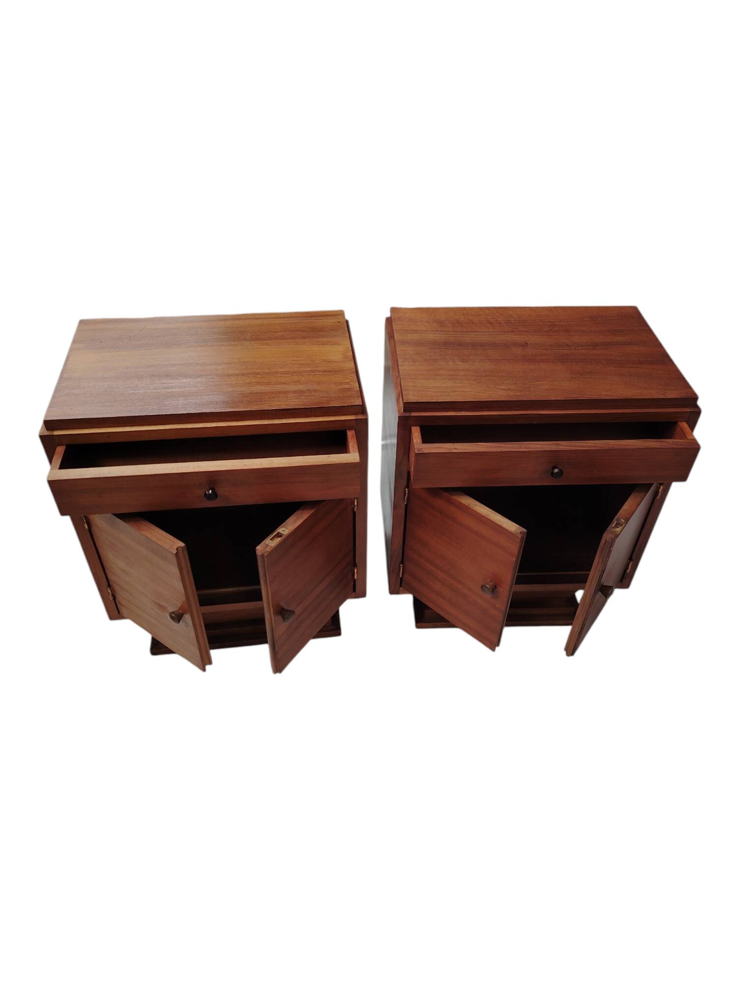 Art Deco bedside tables with steps - 1930s