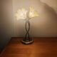 Double flower lamp Art Nouveau – Intertwined brass stems & art glass type