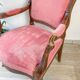 Louis Philippe armchair in pink velvet