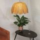 Suspension en rotin osier vintage forme fleur années 60
