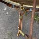 Table ovale en bois et rotin , début XX Siècle