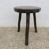 Tabouret tripode en bois massif 1950