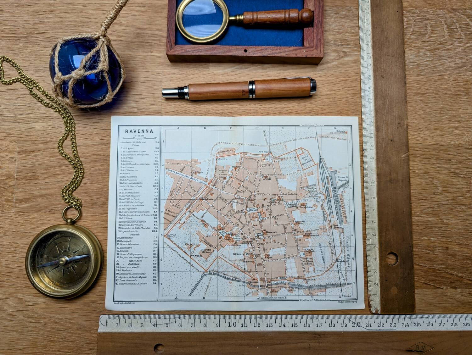 Printed in 1909, Map of Ravenna, Italy.