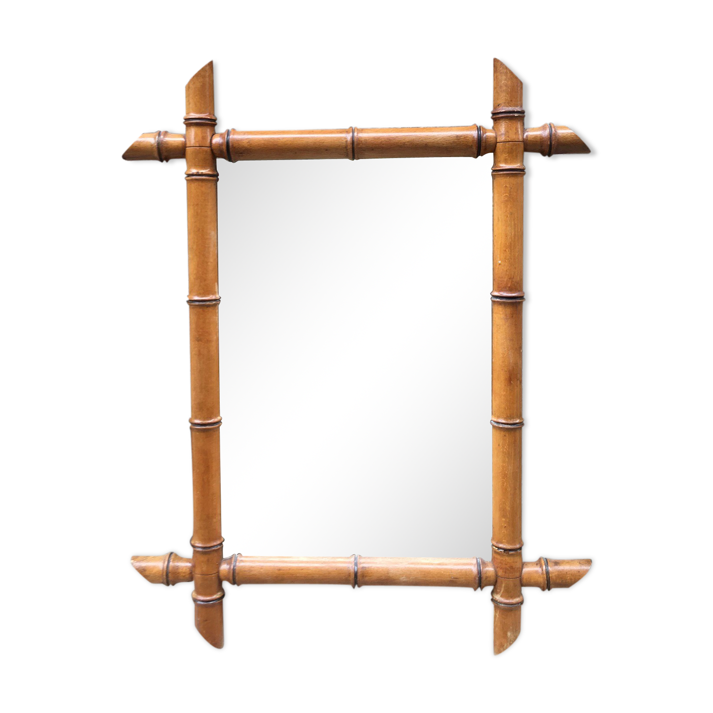Bamboo imitation wooden mirror 56 x 43