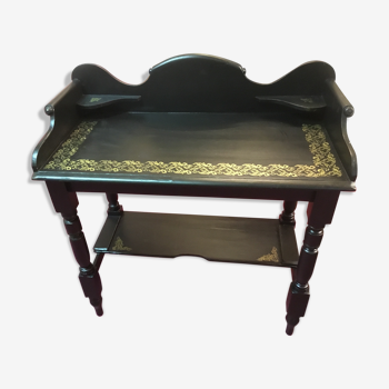 Hairdresser or toilet table in English pine, painted black