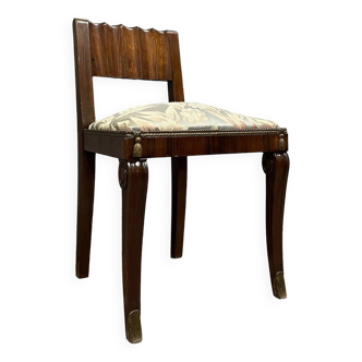 Chaise italienne de style Empire en acajou circa 1880, sculptures en bois doré