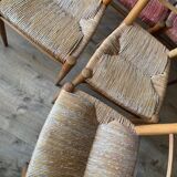 6 large straw chairs by Genevieve Pons