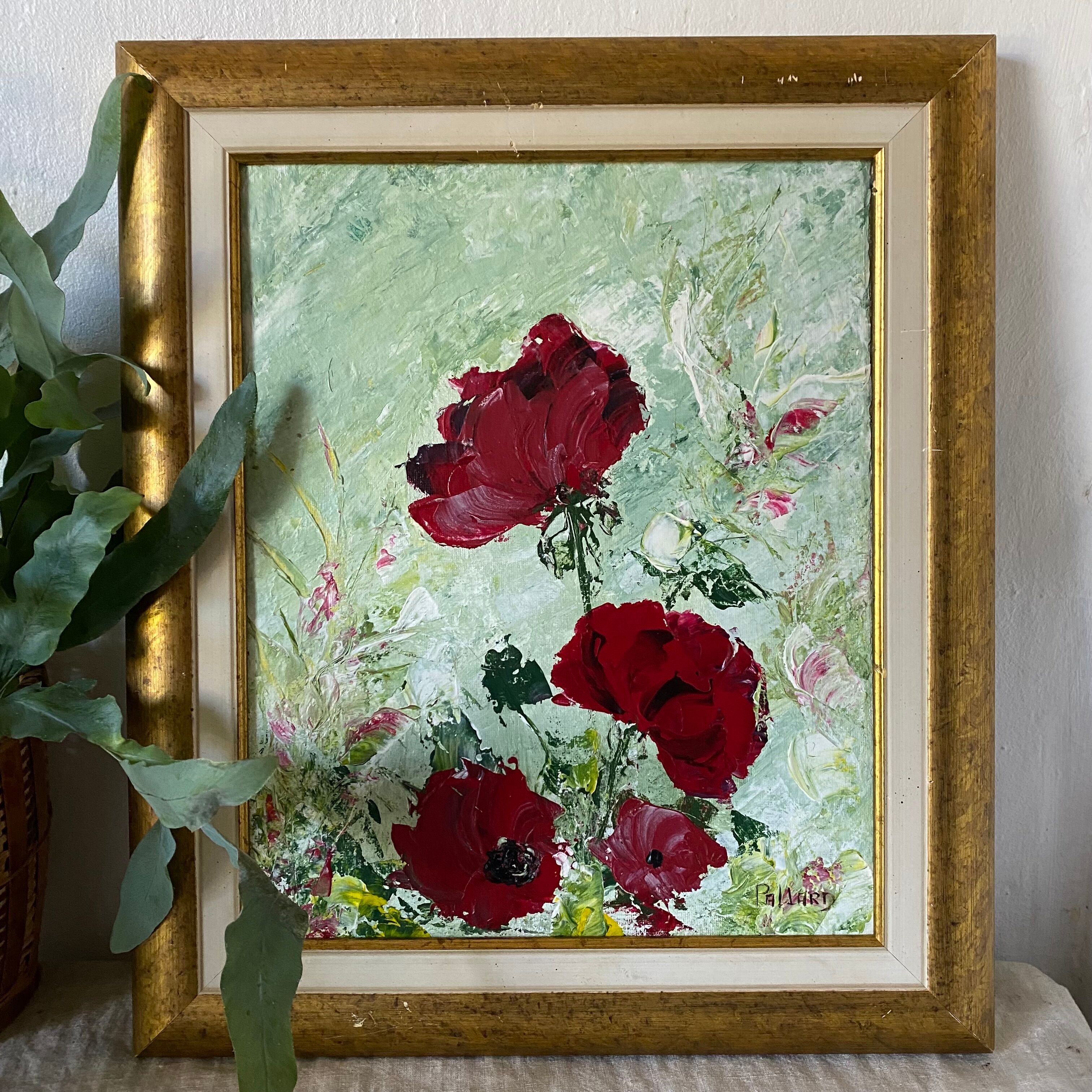 Oil on canvas flowers