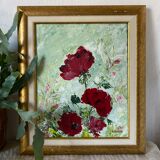 Oil on canvas flowers