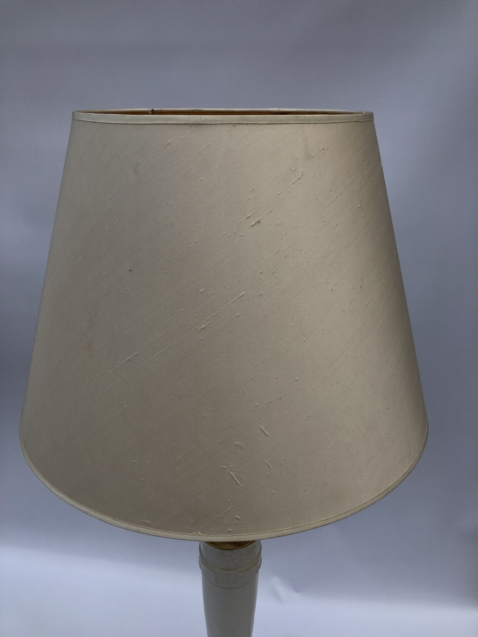 1960s laurel greek key ceramic brass table lamps hollywood regency neoclassical