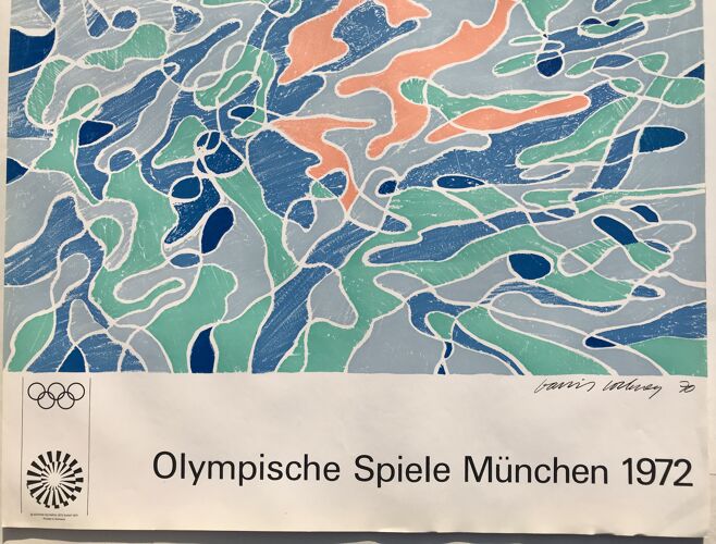 Affiche originale de David Hockney, Olympische Spiele München, 1972