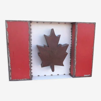 Plaque drapeau canadien tôles peintes