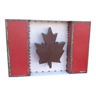 Plaque drapeau canadien tôles peintes