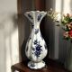 Capodimonte, blue and white ruffled vase, Italy, 20th century