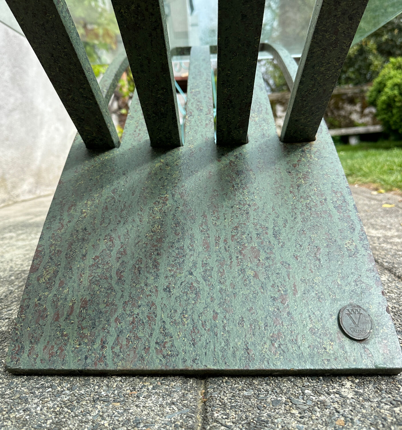 Vintage design coffee table in glass and bronze Vvv Valenti