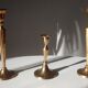 Pair of Scandinavian candlesticks solid brass vintage 60/70s