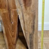 Brutalist stool in solid teak
