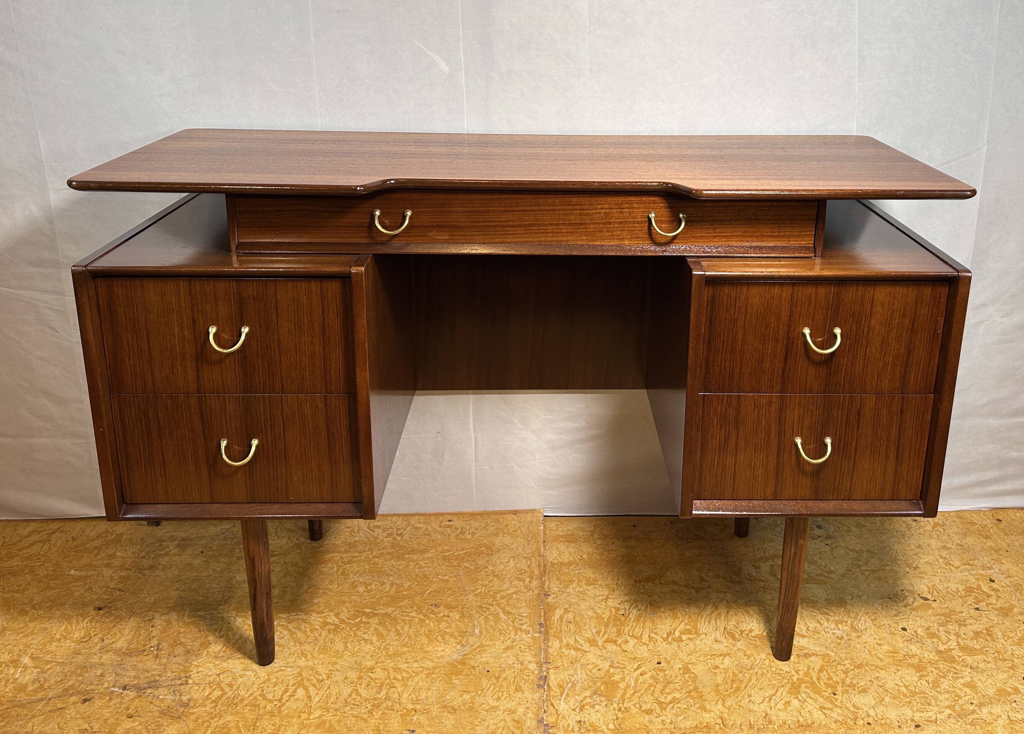 Mid-Century Retro Vintage Teak Floating-Top Desk by GPlan E. Gomme – 1960