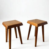 Elm stools by Pierre Chapo