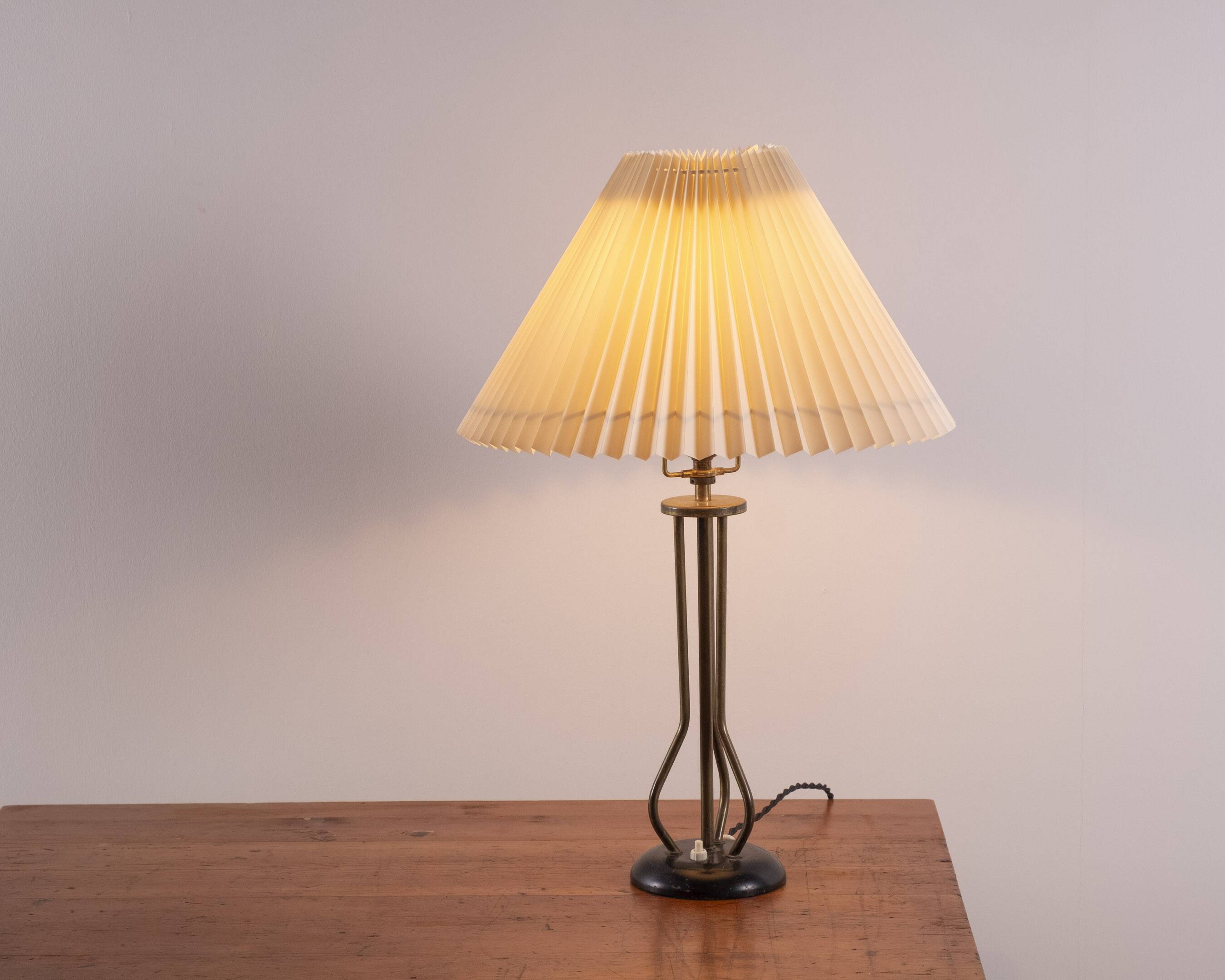 Danish brass table lamp, 1950s Denmark