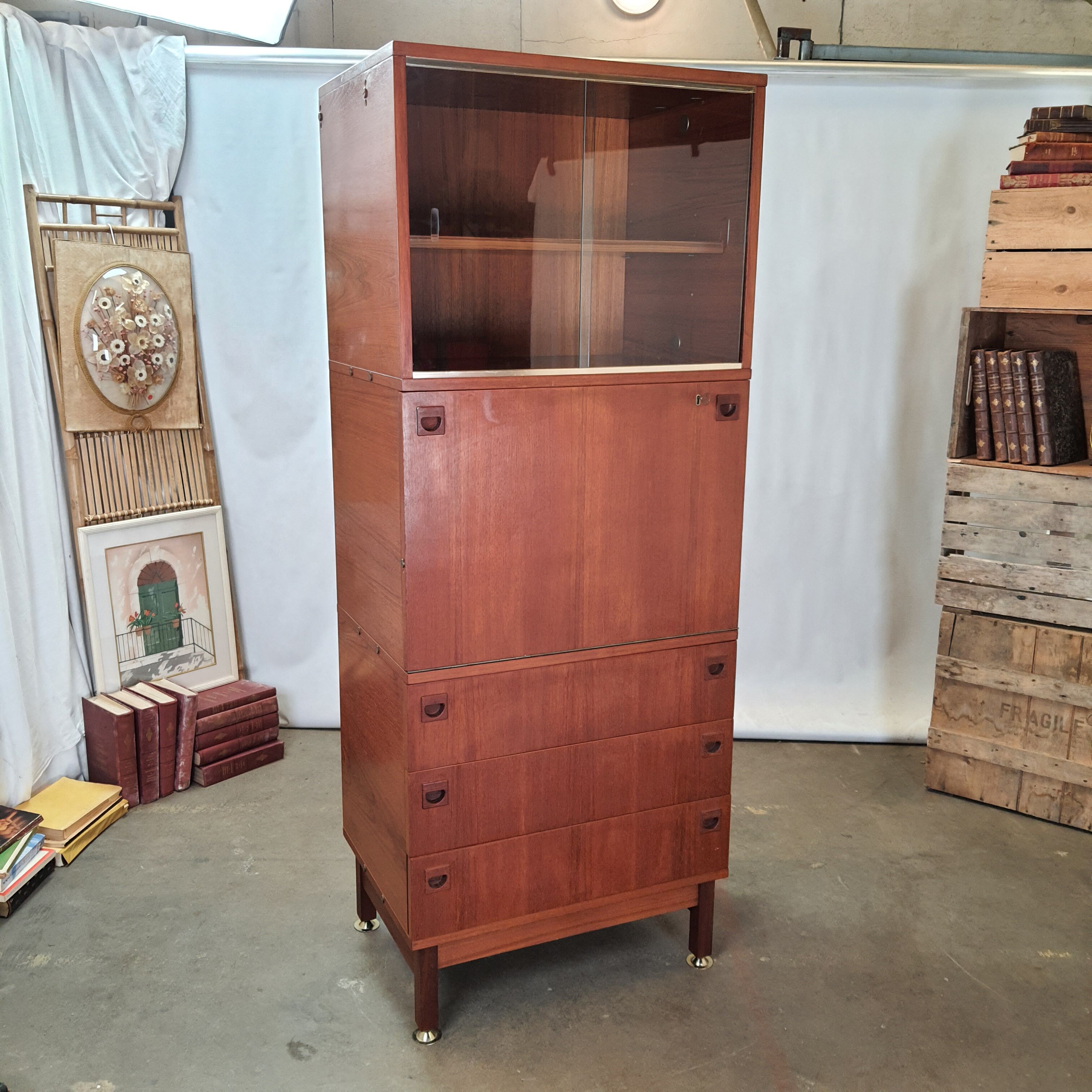 Secretary teak André Monpoix 60s