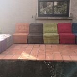 Canapé panoramique vintage modulaire 9 places