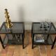 Paire de tables d’appoint vintage 70 Pierre Vandel