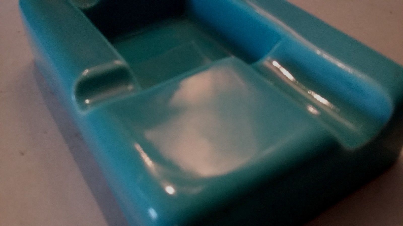 Ashtray vintage turquoise faience