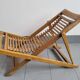 Chaise longue enfant en bambou & hêtre vintage 1950
