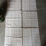6 antique checkered napkins