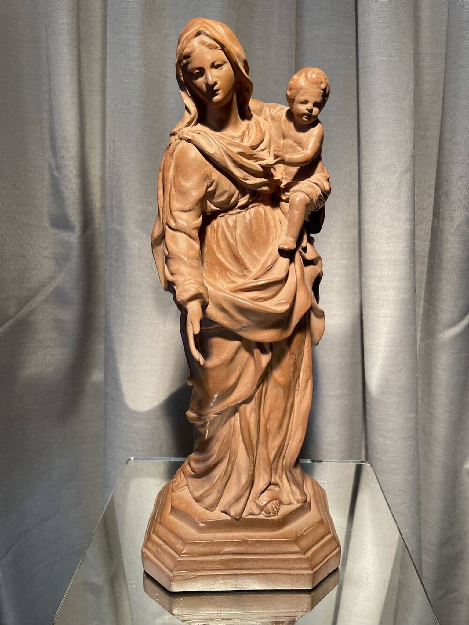 Virgin and child after jean dubois in resin louvre museum