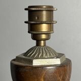 Brutalist midcentury wood turned cocoon floor lamp