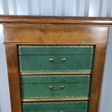 Green leather and walnut cardboard Louis Philippe