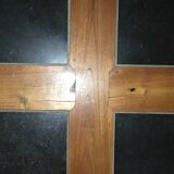 Teak table with hainaut blue stone