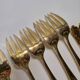 Gold metal fish cutlery, knives and forks 24 pieces
