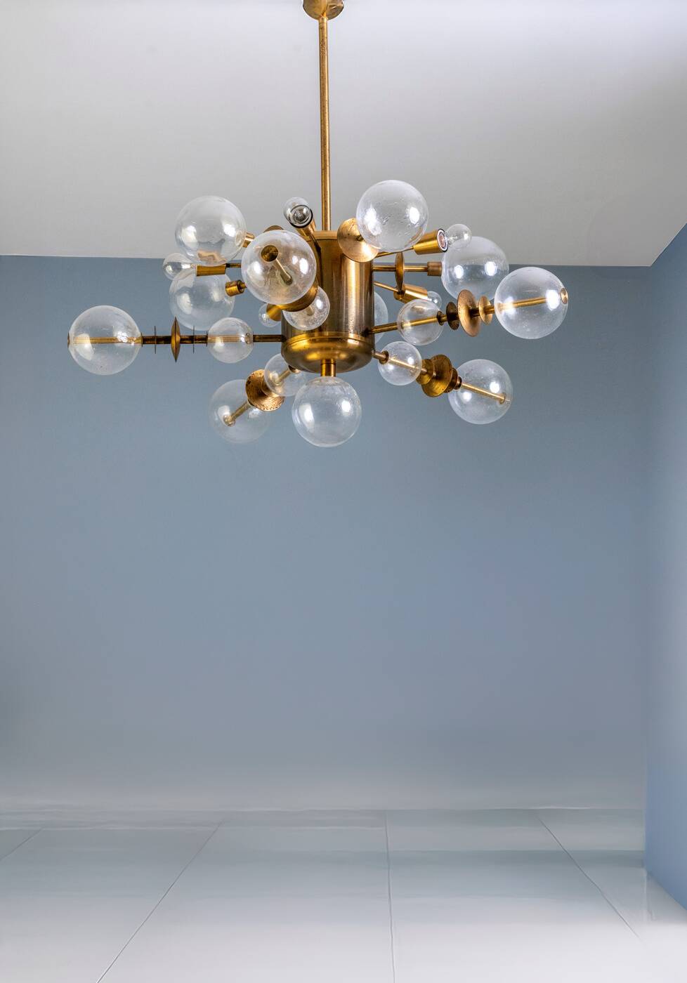 Space Age Brass Candlestick, 1970s, Czechoslovakia