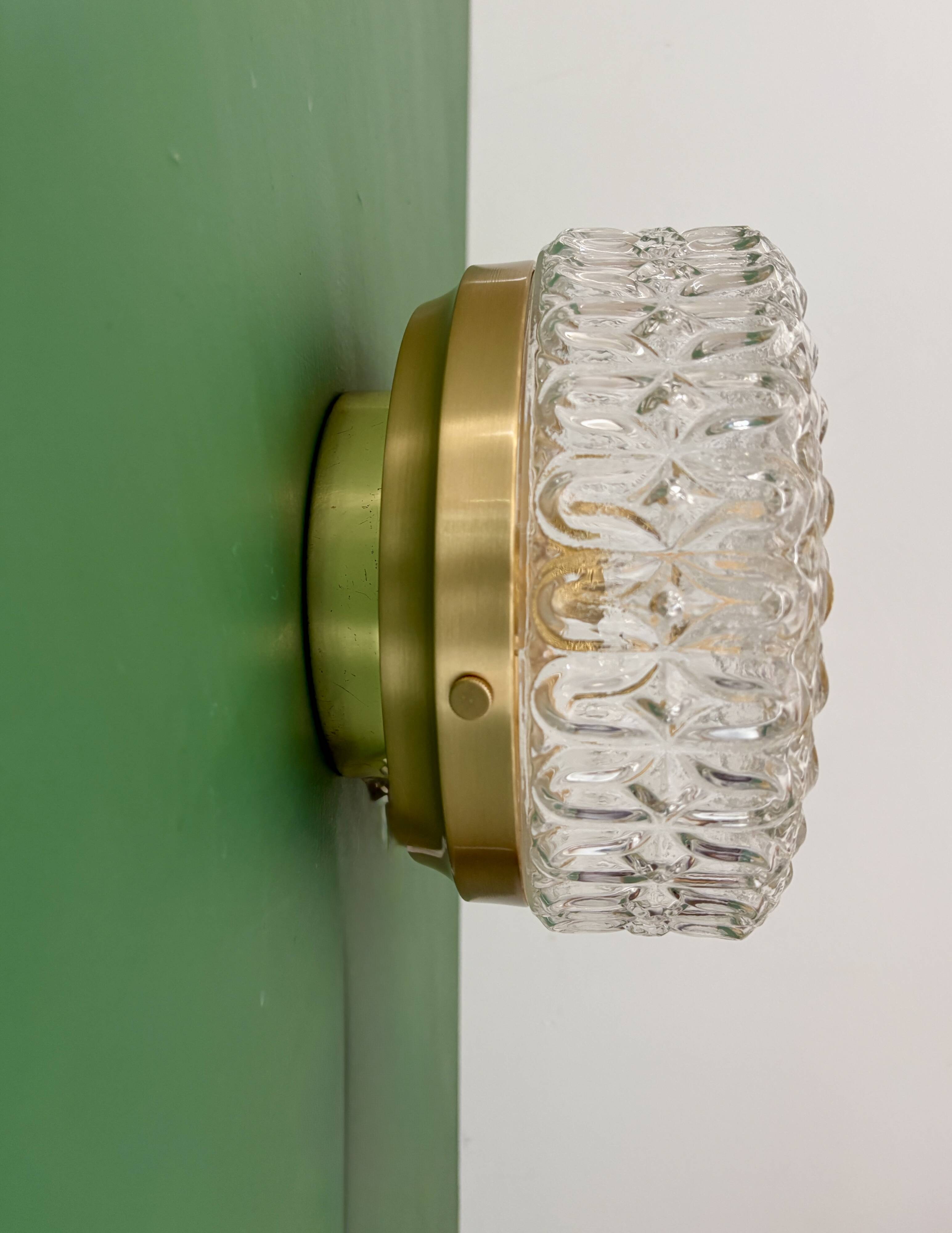 Vintage globe wall or ceiling light in molded glass