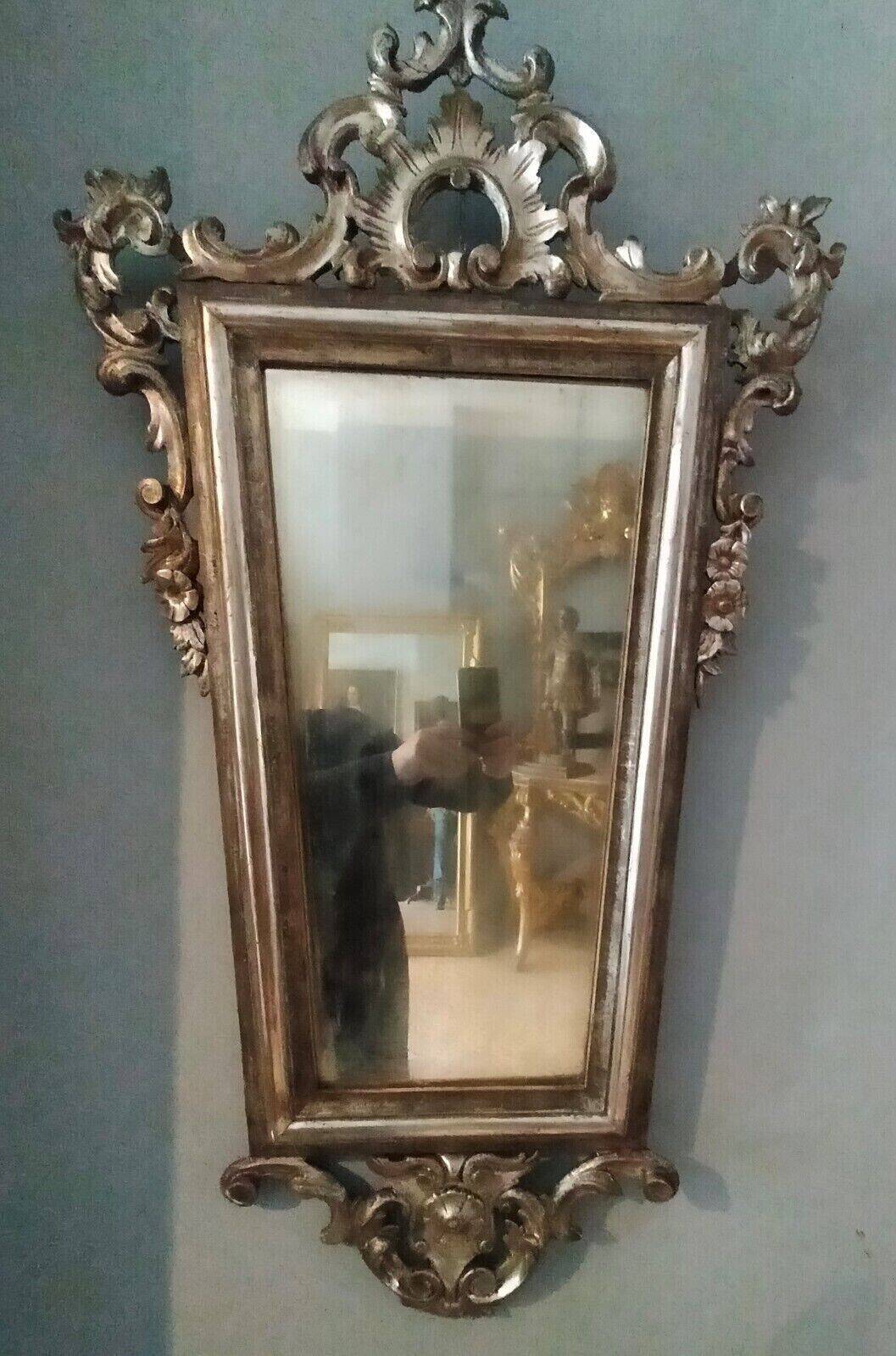 Late 19th century silver-plated wood mirror
