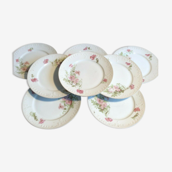 Set of 8 plates in Paris porcelain