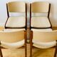 Ensemble de 4 chaises vintage en teck et laine