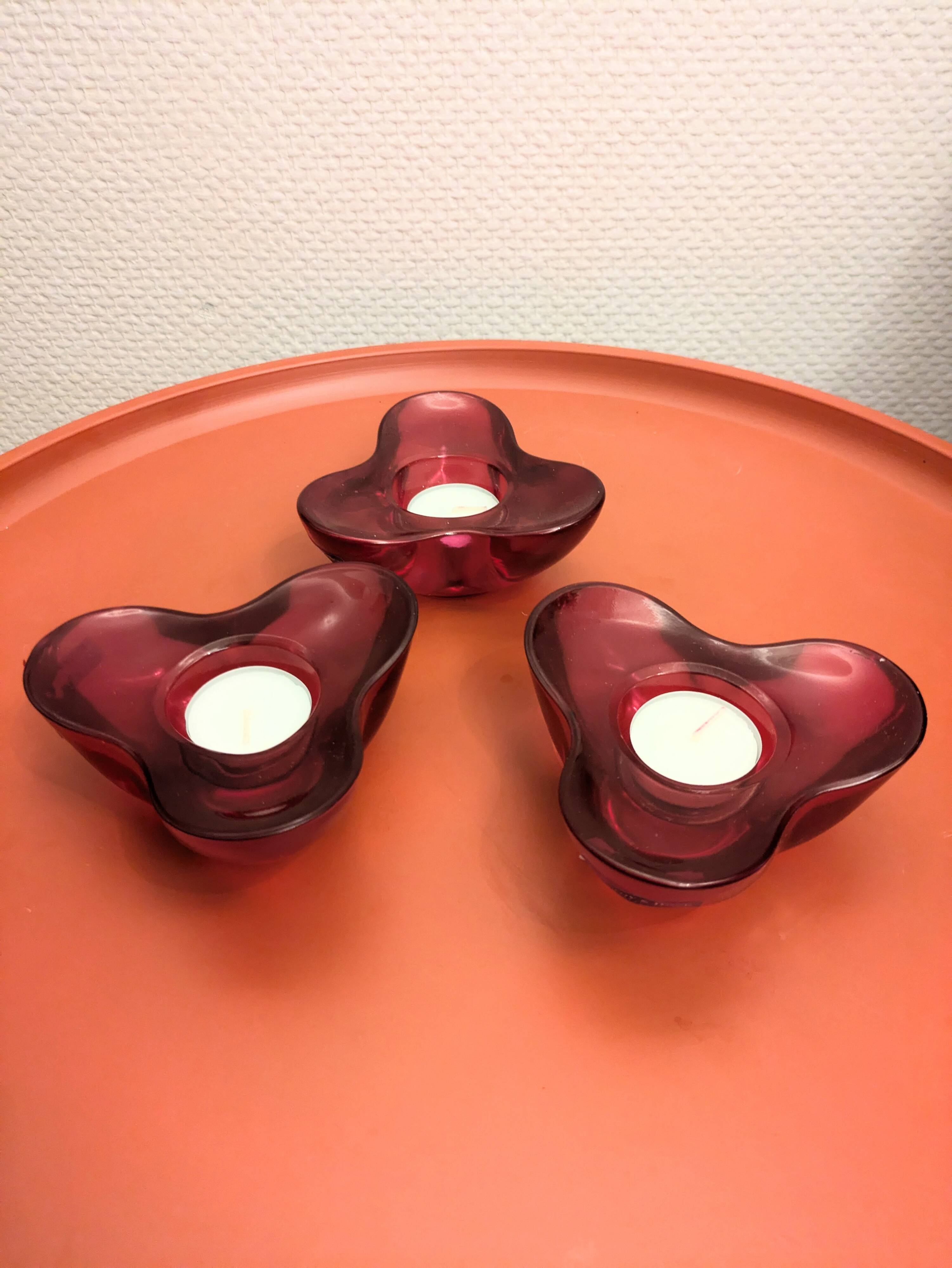3 Villeroy and Boch design tealight holders