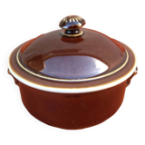 Ancienne terrine céramique émaillée marron