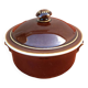 Antique brown glazed ceramic terrine