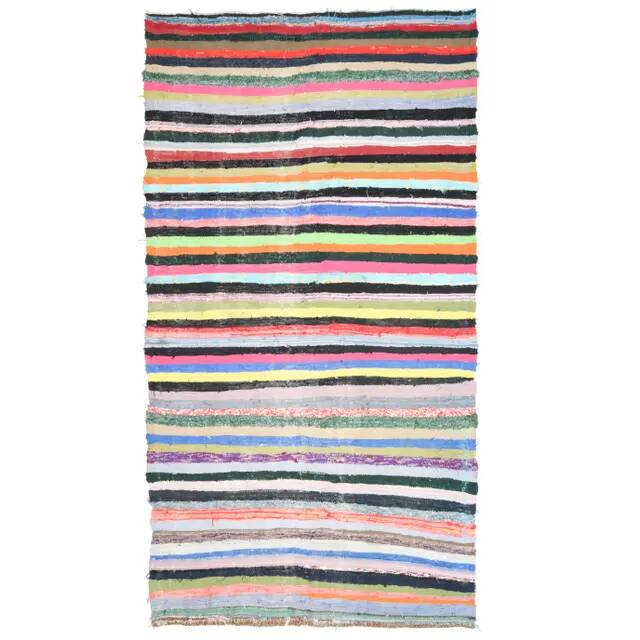 Vintage Turkish Oushak handmade wool cotton beige kilim runner 148x276