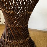 Stools "tam tam" in rattan / wicker