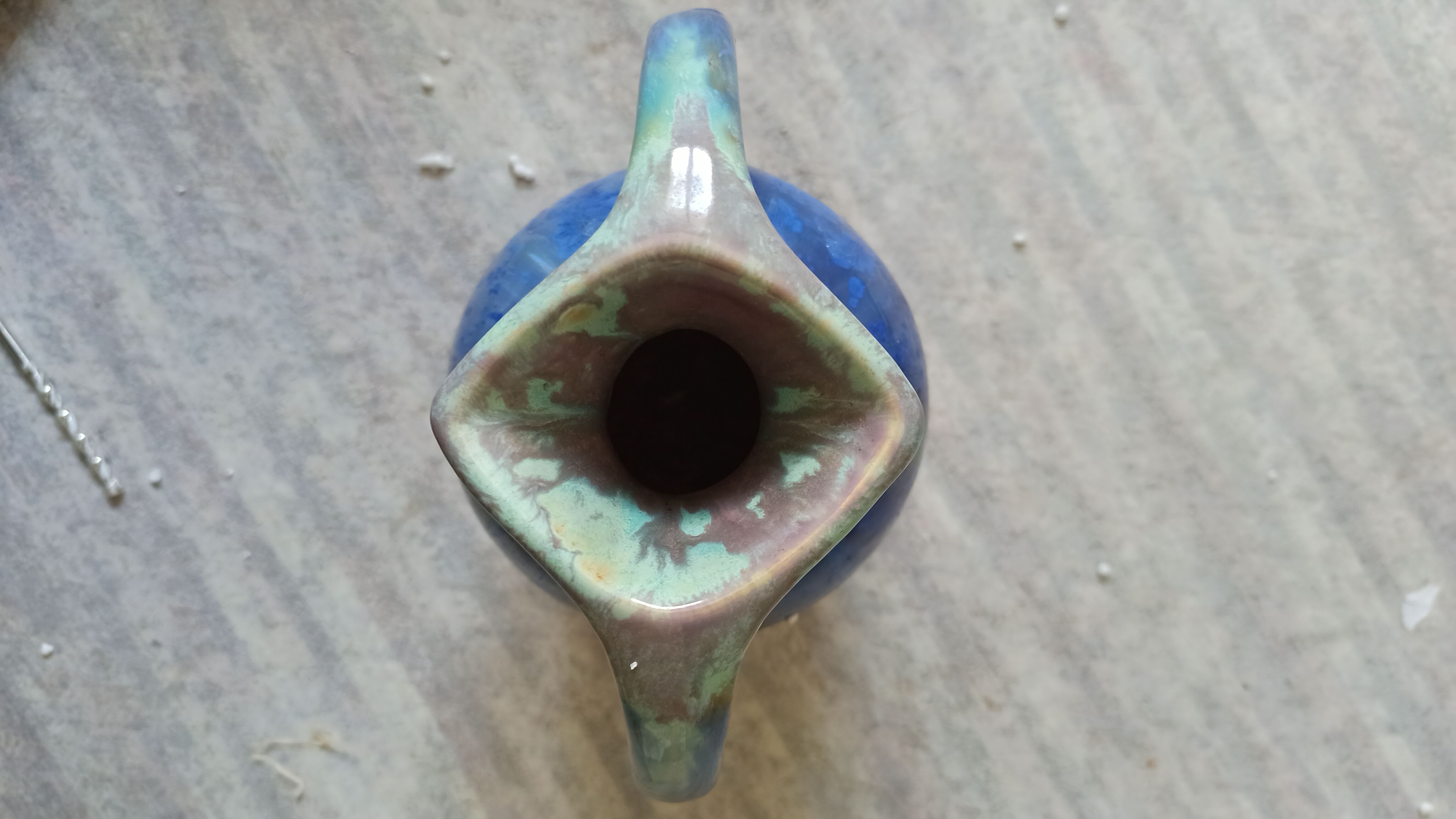 Vase grès émaillé flammé Art déco pierrefonds