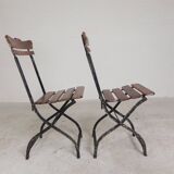Lot de 2 chaises pliantes, chaises de jardin, années 1930
